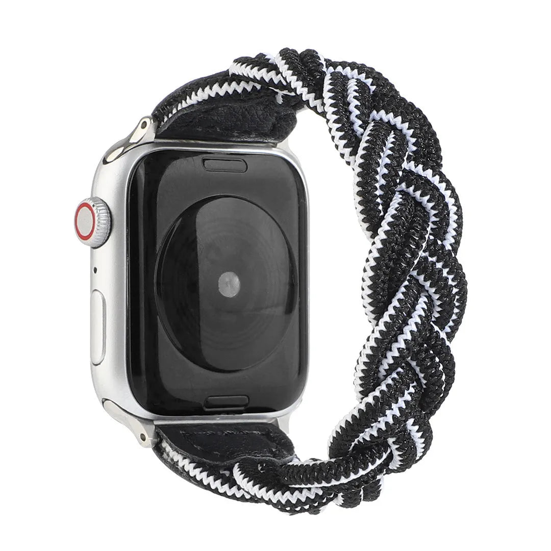 Braided single loop watch strap compatible with Apple Watch Series 1-6 in multiple colours and sizes
