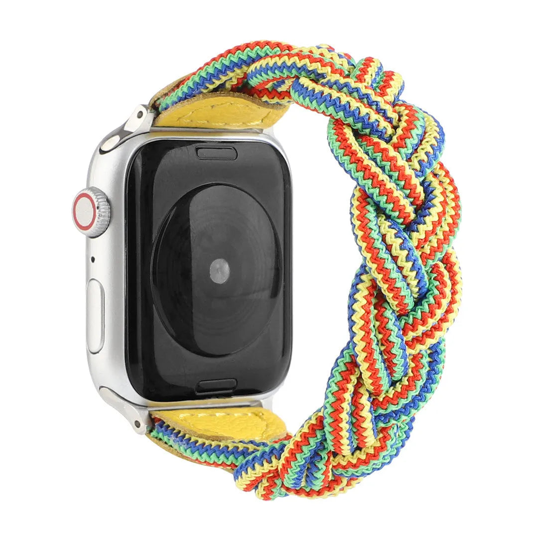 Braided single loop watch strap compatible with Apple Watch Series 1-6 in multiple colours and sizes