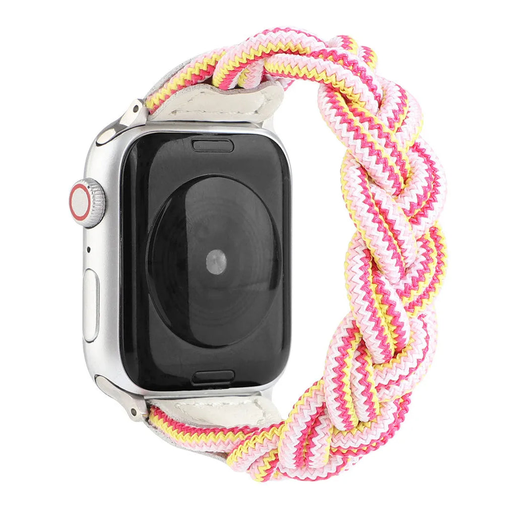 Braided single loop watch strap compatible with Apple Watch Series 1-6 in multiple colours and sizes