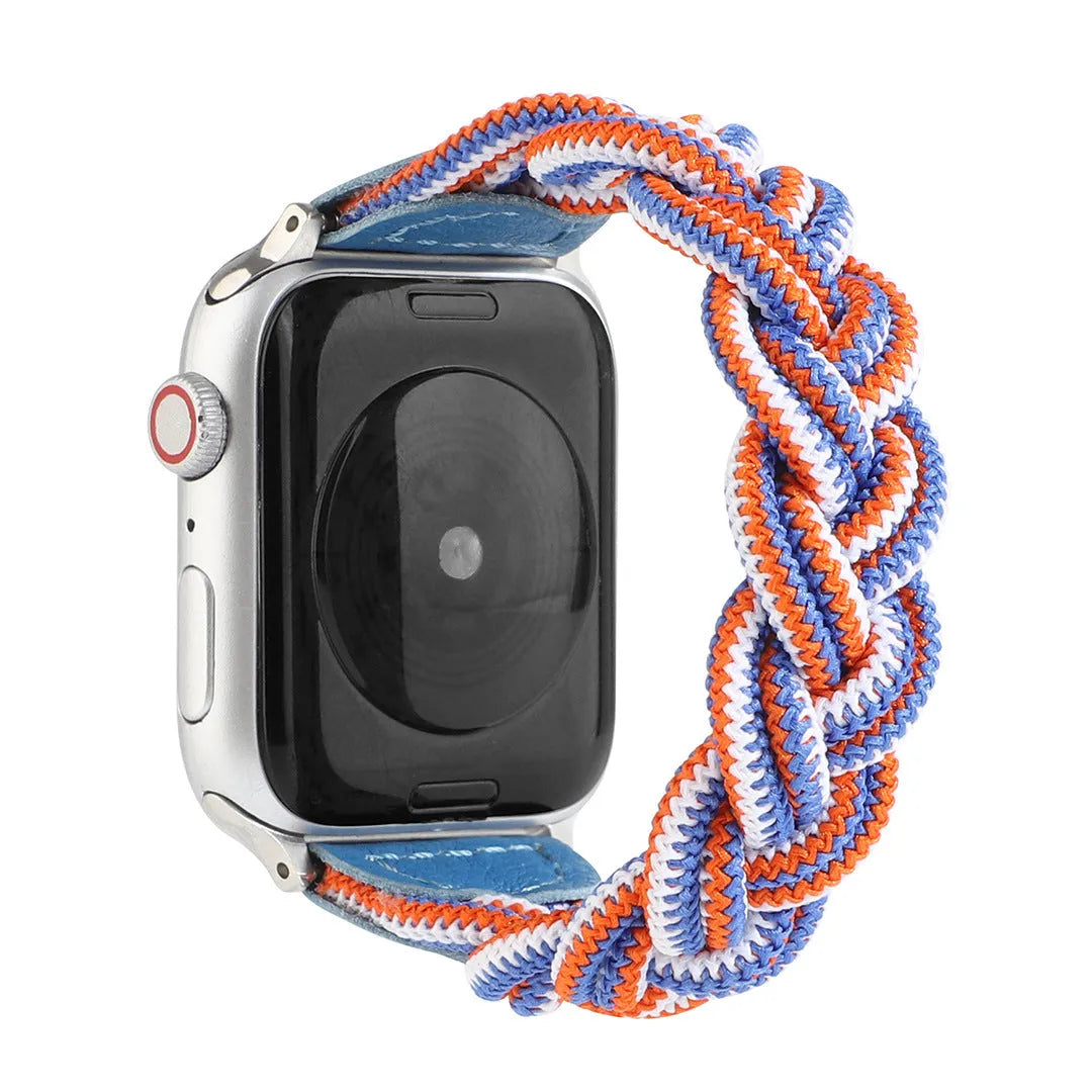 Braided single loop watch strap compatible with Apple Watch Series 1-6 in multiple colours and sizes