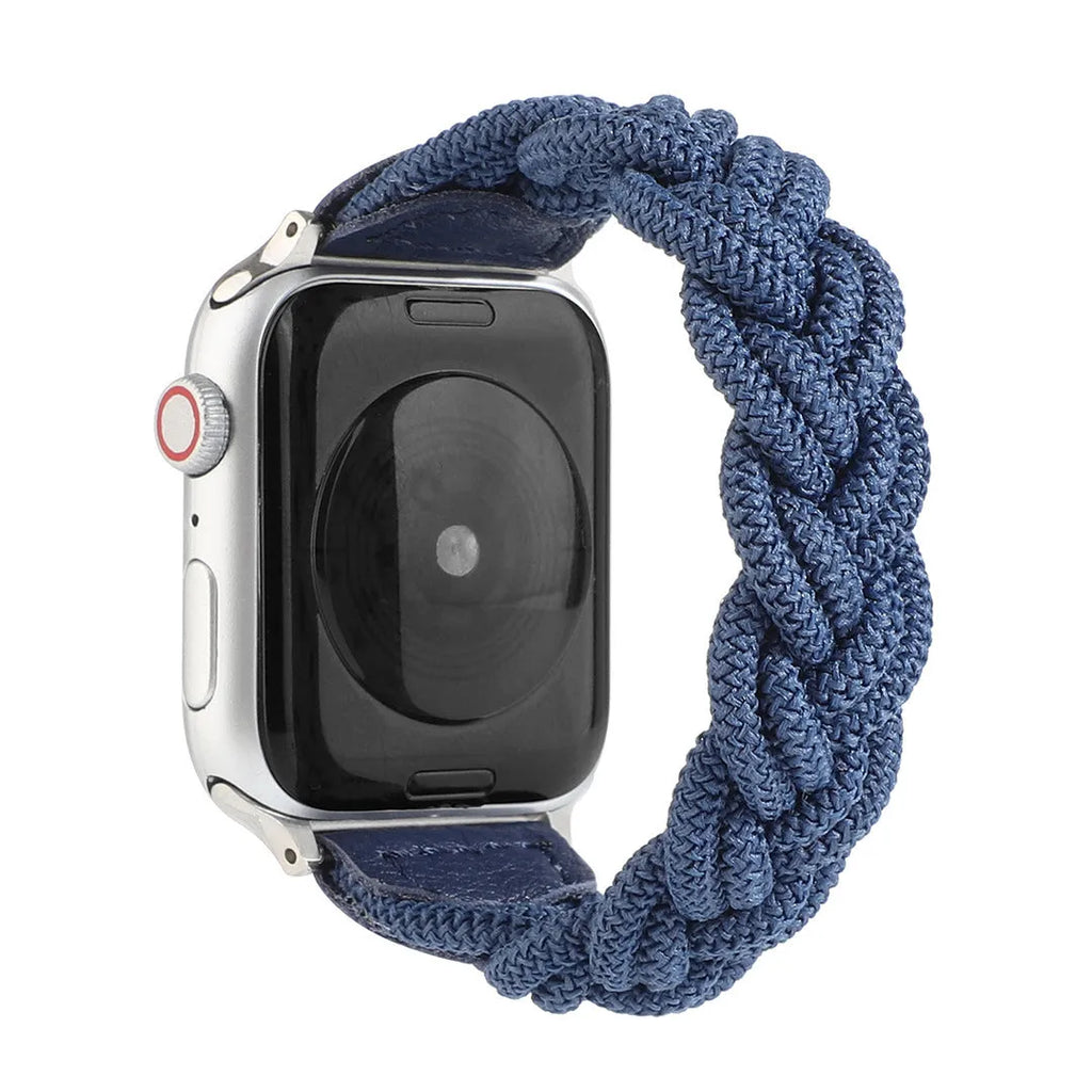 Braided single loop watch strap compatible with Apple Watch Series 1-6 in multiple colours and sizes