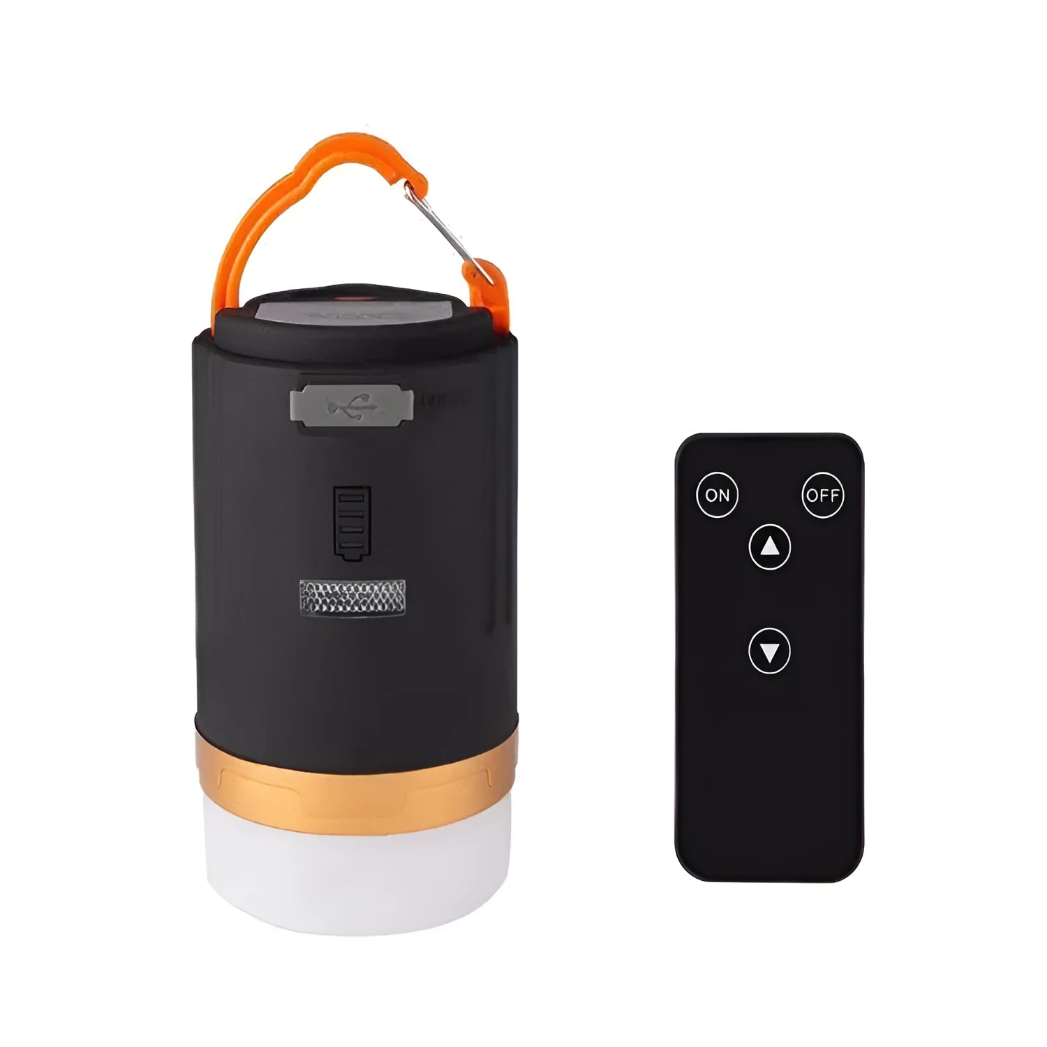 Black emergency camping light with remote control for outdoor use