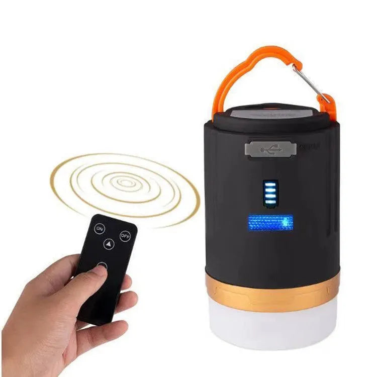 Black emergency camping light with remote control for outdoor use