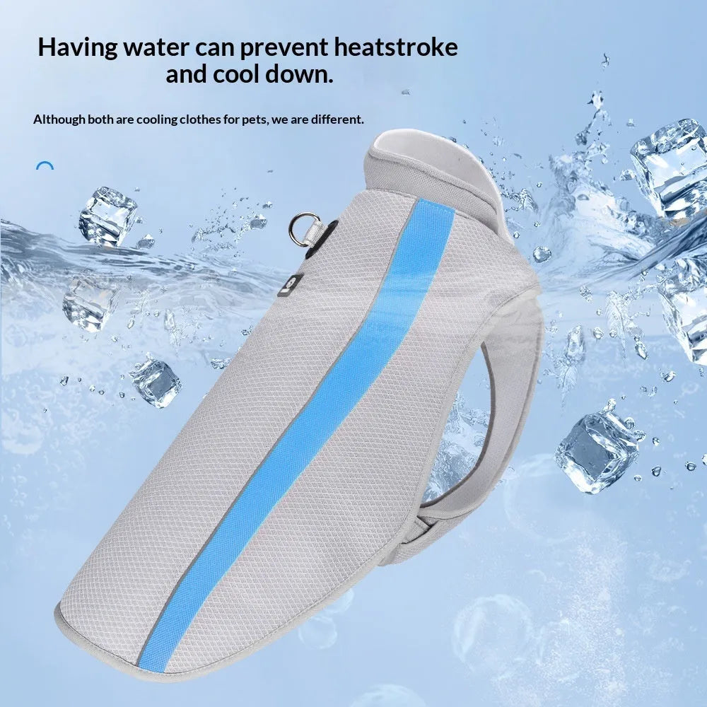 Mesh cooling vest for medium and large dogs in orange, blue or green, sizes 3XL to 6XL, unisex pet clothing