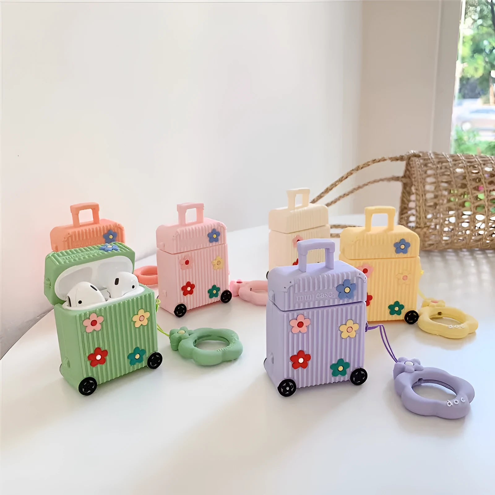 Silicone flip protective case for AirPods 1st and 2nd generation in six colour options