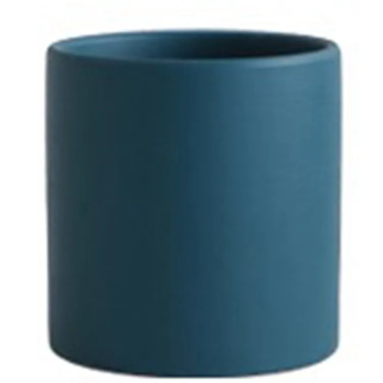Nordic industrial style ceramic succulent planter with drainage hole in cylindrical shape