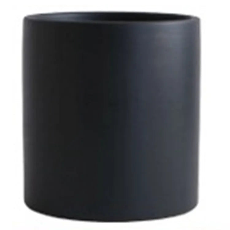 Nordic industrial style ceramic succulent planter with drainage hole in cylindrical shape