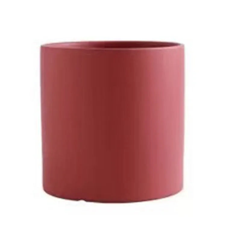 Nordic industrial style ceramic succulent planter with drainage hole in cylindrical shape