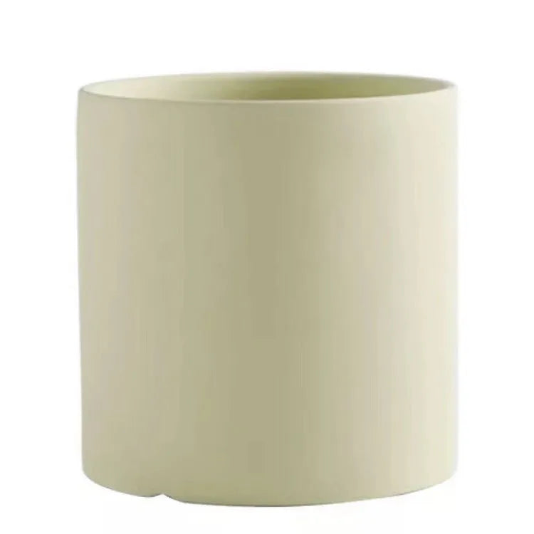 Nordic industrial style ceramic succulent planter with drainage hole in cylindrical shape