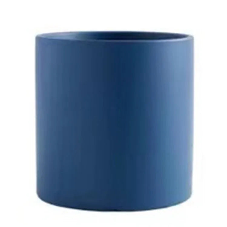 Nordic industrial style ceramic succulent planter with drainage hole in cylindrical shape