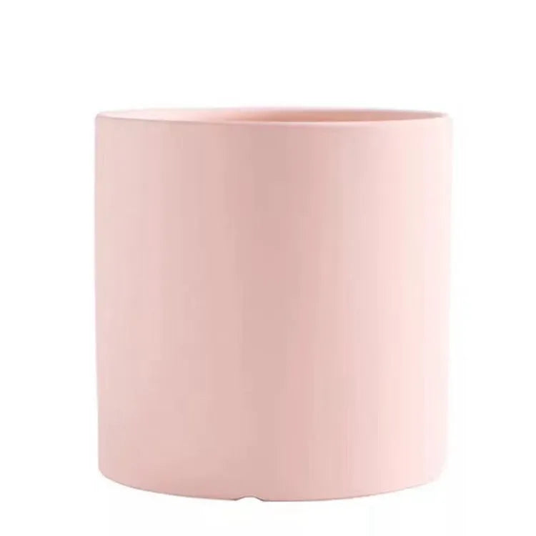 Nordic industrial style ceramic succulent planter with drainage hole in cylindrical shape