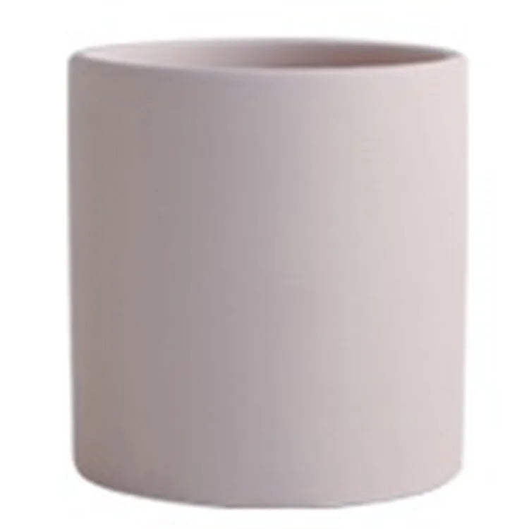 Nordic industrial style ceramic succulent planter with drainage hole in cylindrical shape