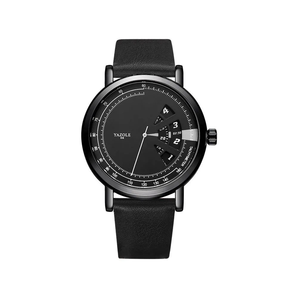 Men's rotating bezel quartz watch with metal case and hybrid analogue digital display