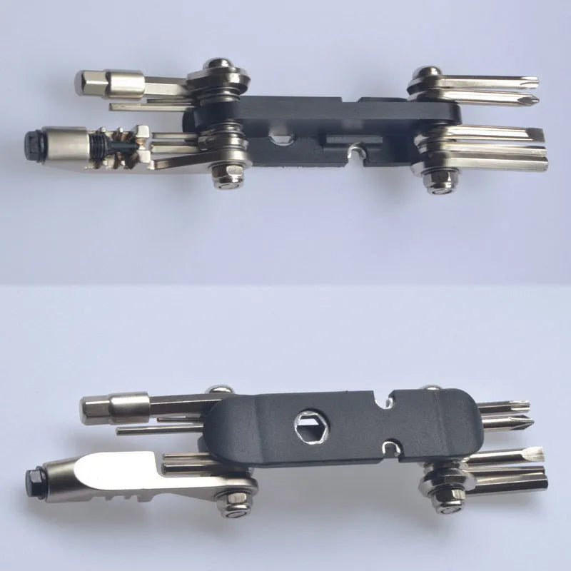 Chrome vanadium steel bicycle repair tools combination tool in four colour options