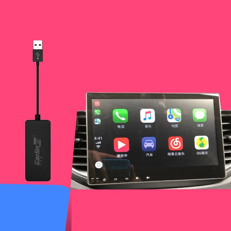 Android Auto carplay module in black mark finish with ABS casing for USB car-machine interconnection