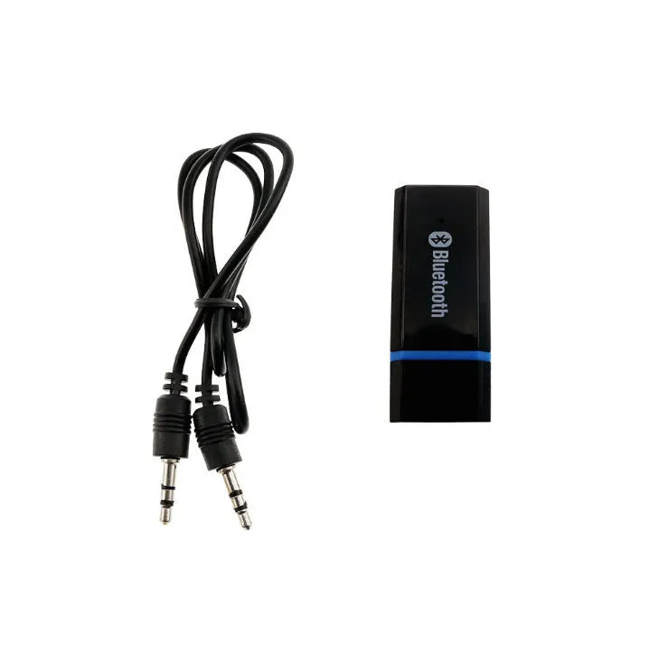 Black Bluetooth audio receiver for car stereo with plug-and-play 5.0 connectivity
