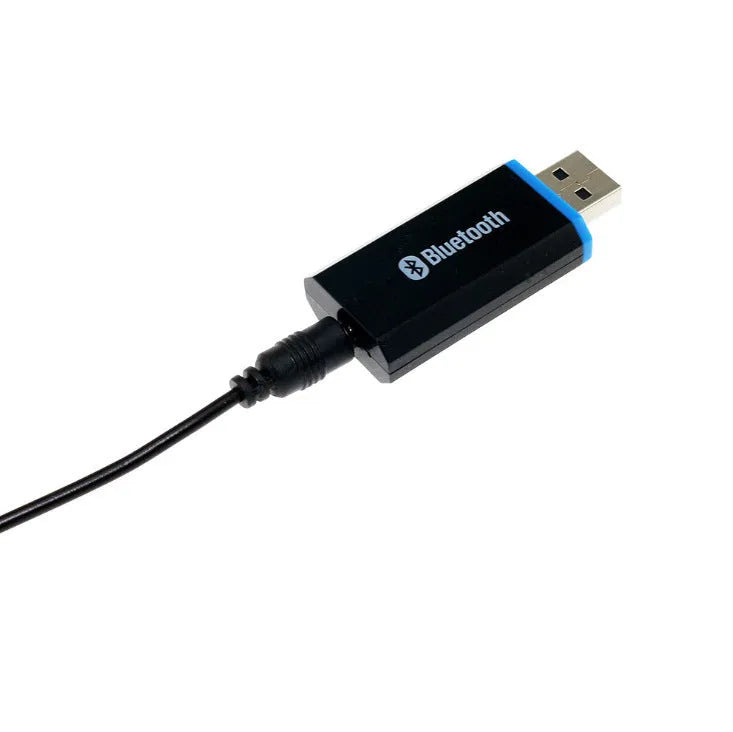 Black Bluetooth audio receiver for car stereo with plug-and-play 5.0 connectivity