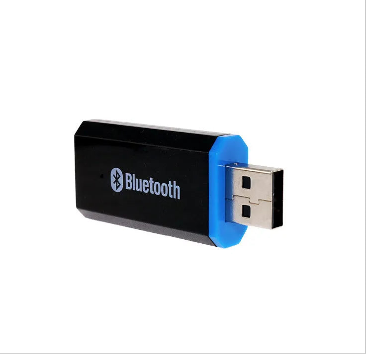 Black Bluetooth audio receiver for car stereo with plug-and-play 5.0 connectivity