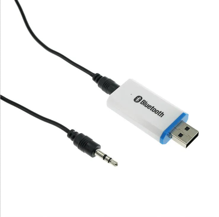 Black Bluetooth audio receiver for car stereo with plug-and-play 5.0 connectivity