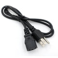 Black American standard plug power cord with 1.2 metre length and three-core copper construction