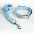 Paisley polyester pet collar leash set with matching bow in XS to XL sizes
