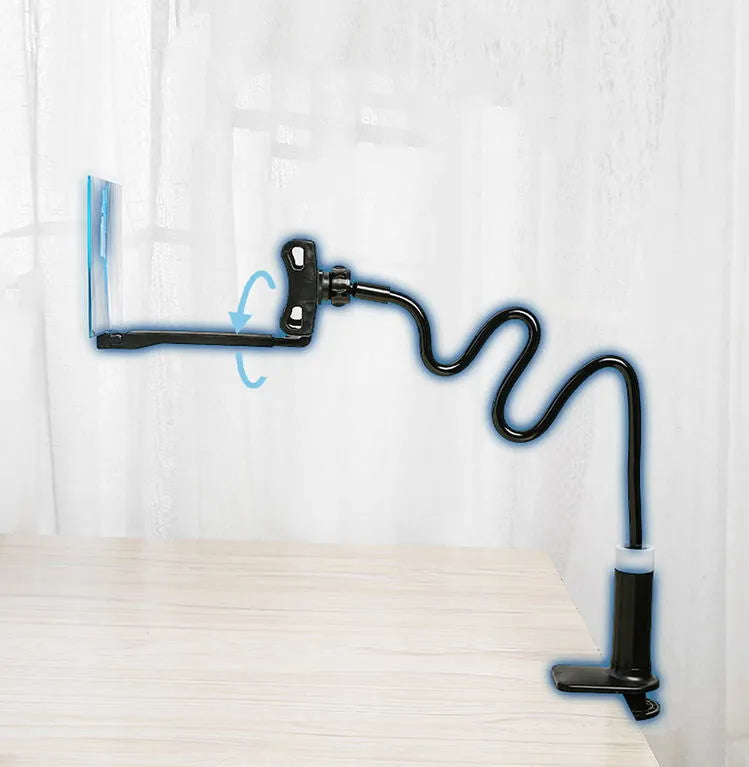 Black 12-inch mobile phone screen amplifier with adjustable bracket showing acrylic blue lens display