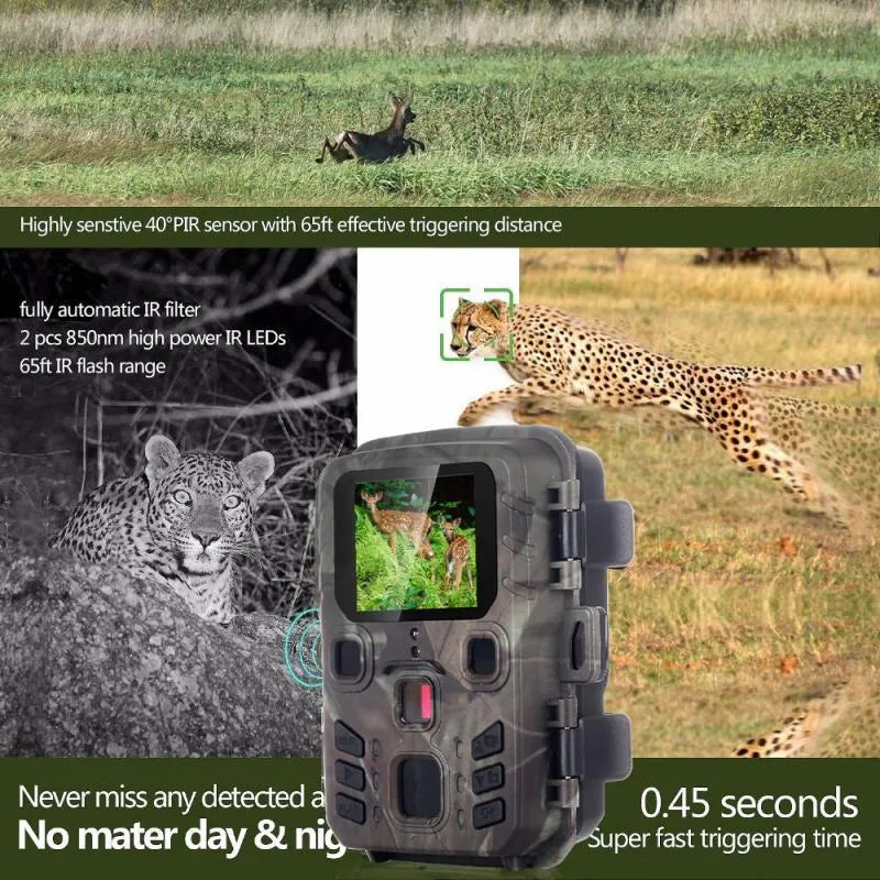Black plastic infrared night vision monitoring device with TF card slot.