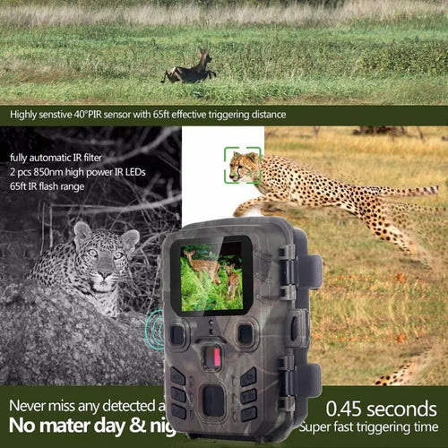 Black plastic infrared night vision monitoring device with TF card slot.
