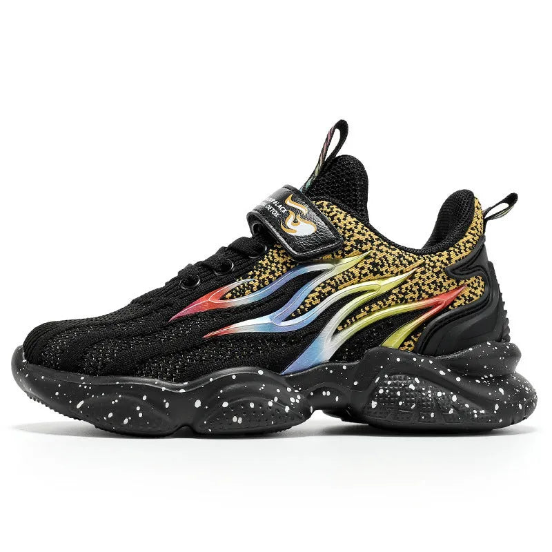 Boys fashion mesh sneakers with textile and TPU upper in beige colour option