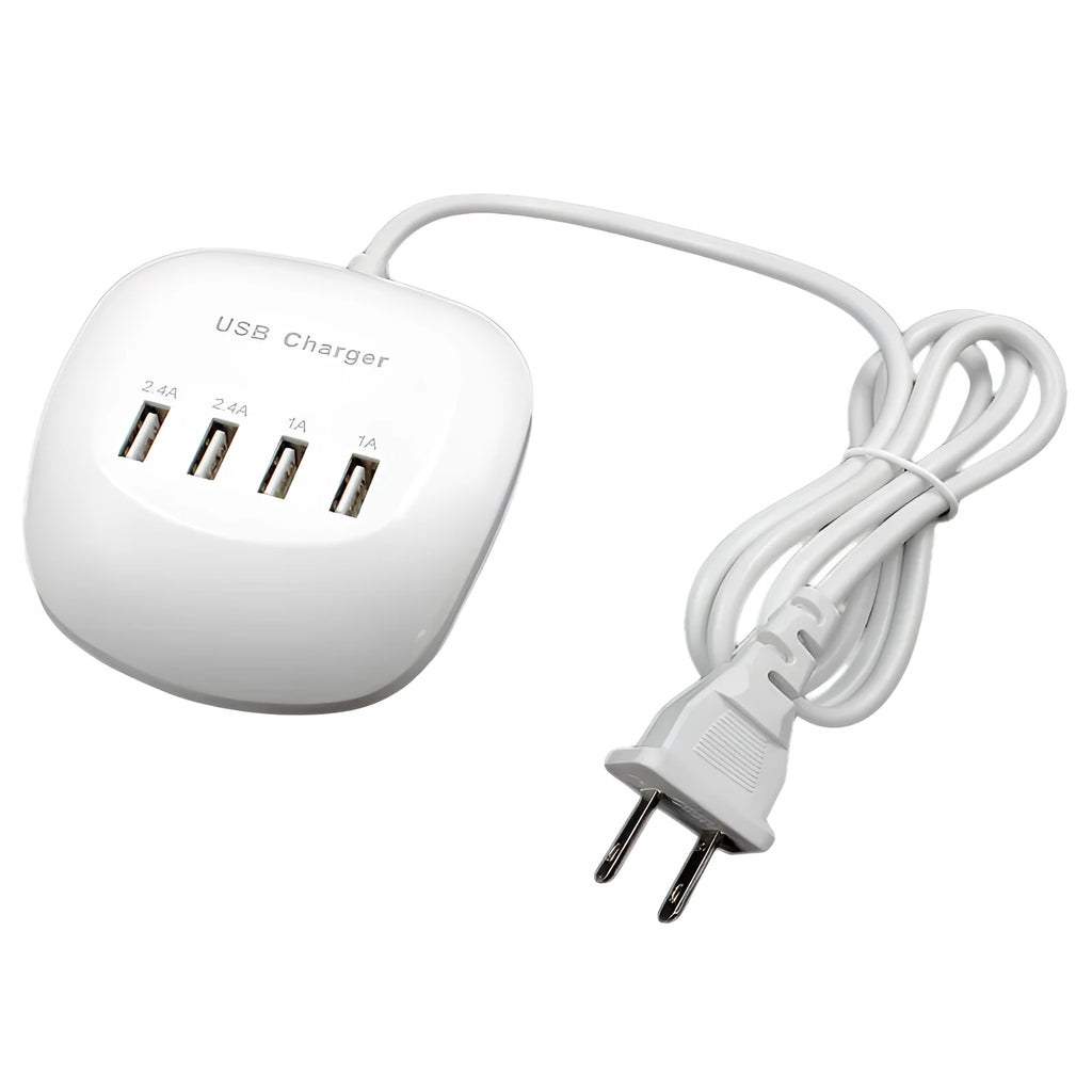 USB wall charger with EU and US plug options for smartphone and tablet charging