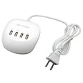 USB wall charger with EU and US plug options for smartphone and tablet charging