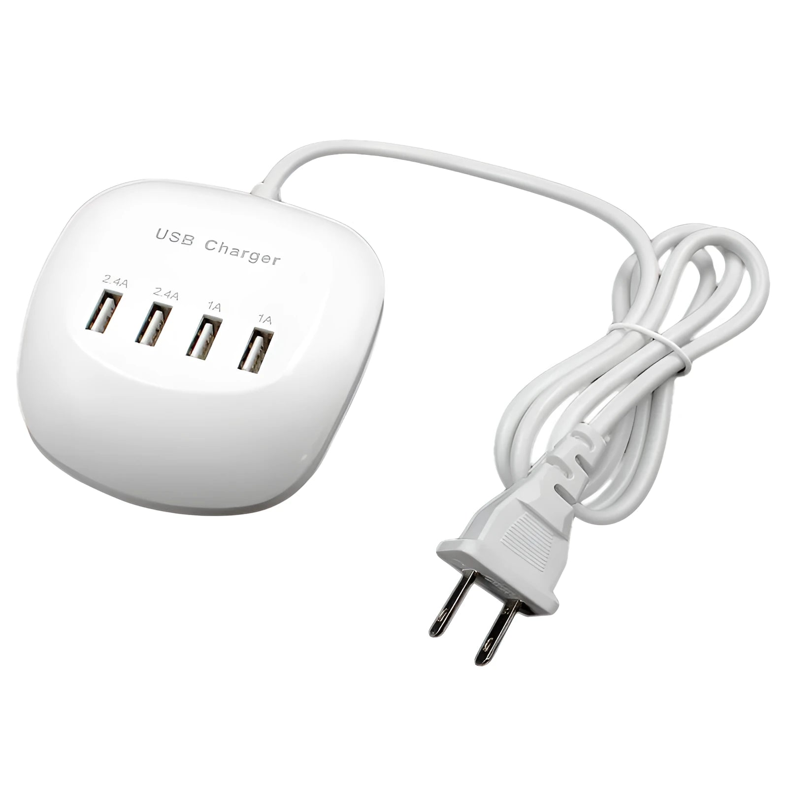 USB wall charger with EU and US plug options for smartphone and tablet charging
