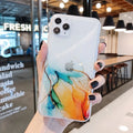 Gradient silicone phone case with glitter finish for Apple iPhone showing back cover design