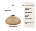 Rattan ceiling lamp 40cm retro hand-woven natural finish for living room