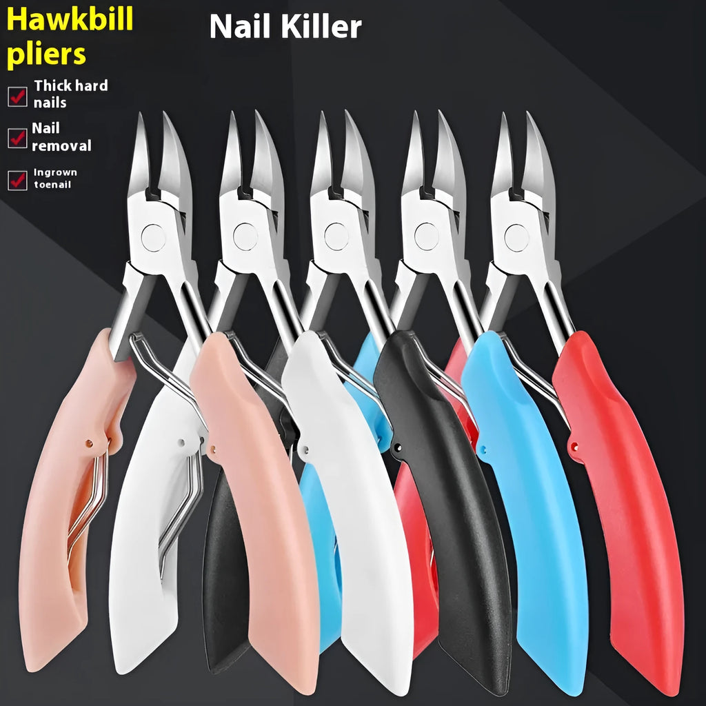 Bevel olecranon groove nail clippers in choice of five colours: black, red, blue, pink, white.