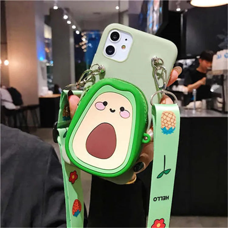Cartoon camouflage silicone wallet case for Huawei phones with integrated card slot in multiple colours