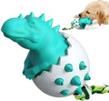 Blue durable rubber dog chew toy with integrated rope and textured surface for dental cleaning.
