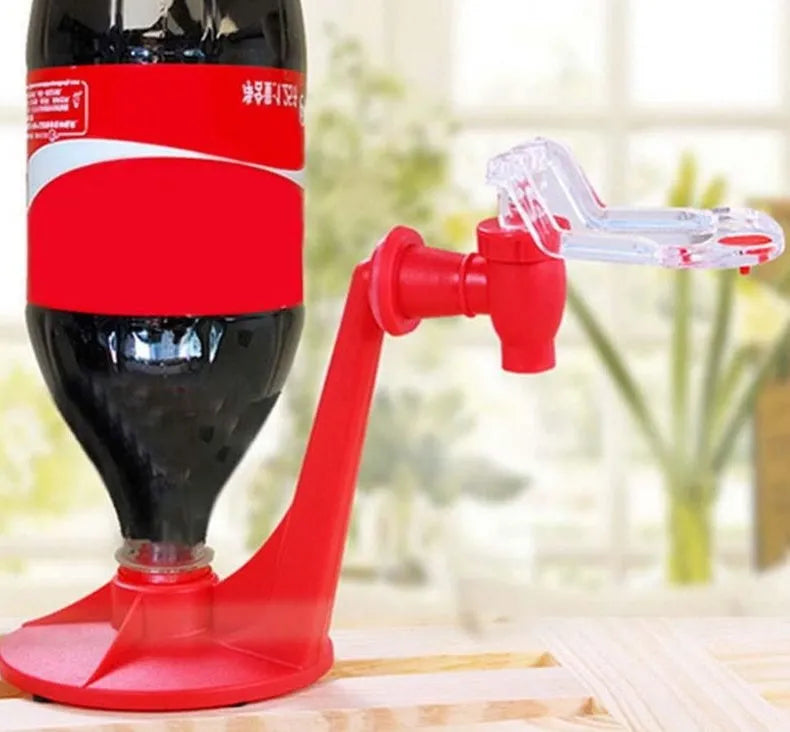 Red Magic Tap soda dispenser pump attached to a 2 litre bottle