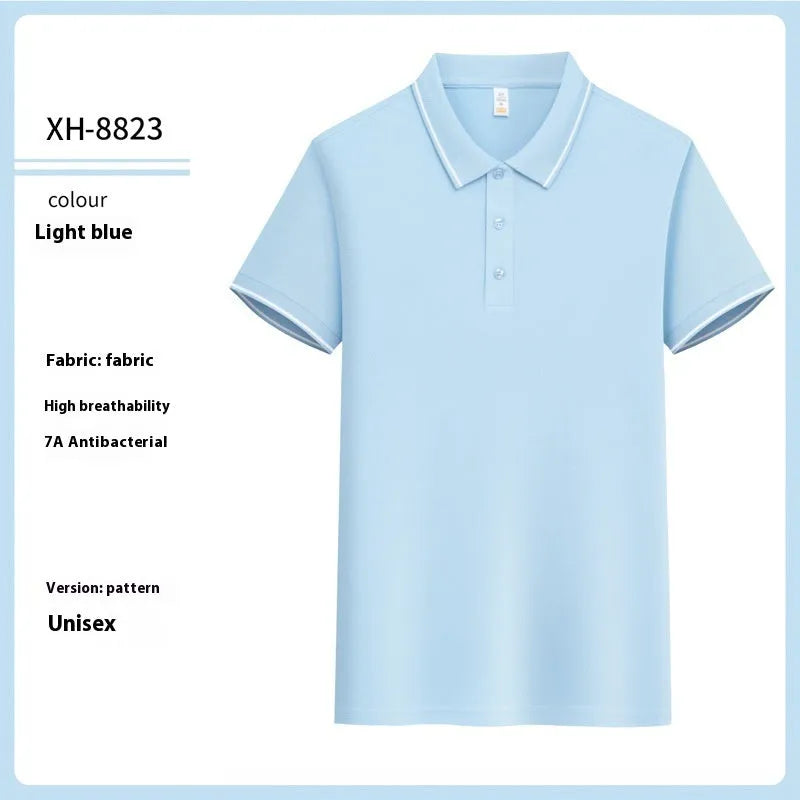 Slim fit antibacterial polo shirt with lapel collar in multiple colour options