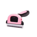 Removable knot opener pet hair removal comb in stainless steel, large size, blue colour, on a white background