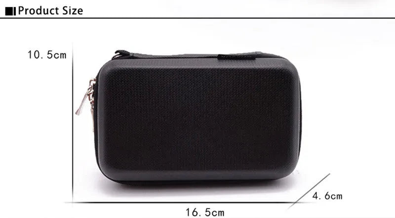 EVA hard drive carrying bag for 2.5-inch drives in black with zipper and mesh pocket
