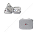 Black and grey EVA digital storage organiser bag for earphones and cables