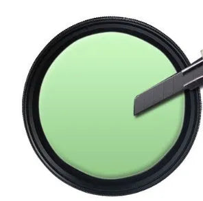 Multi-diameter neutral density camera filter with metal ring and optical glass for exposure control