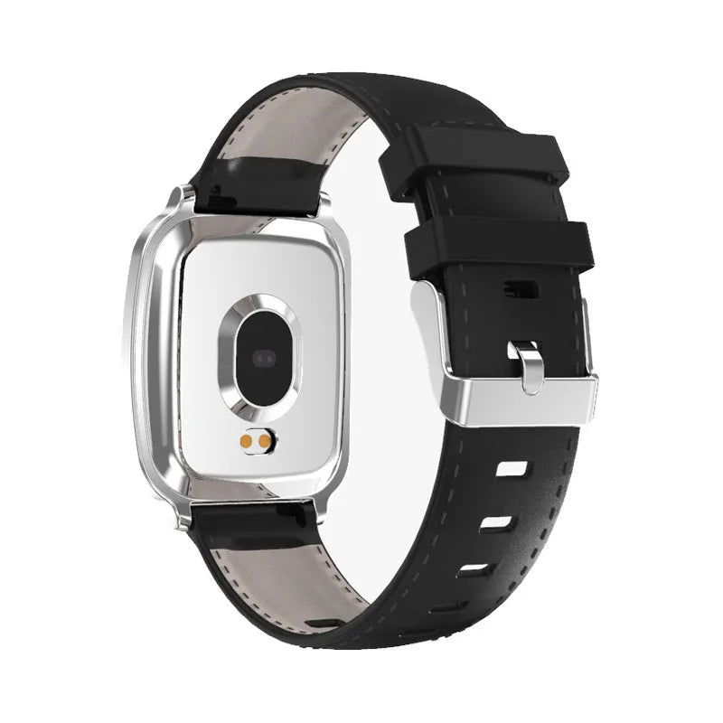 M8 multi-function smart bracelet in black on a wrist, showing heart rate monitoring display.