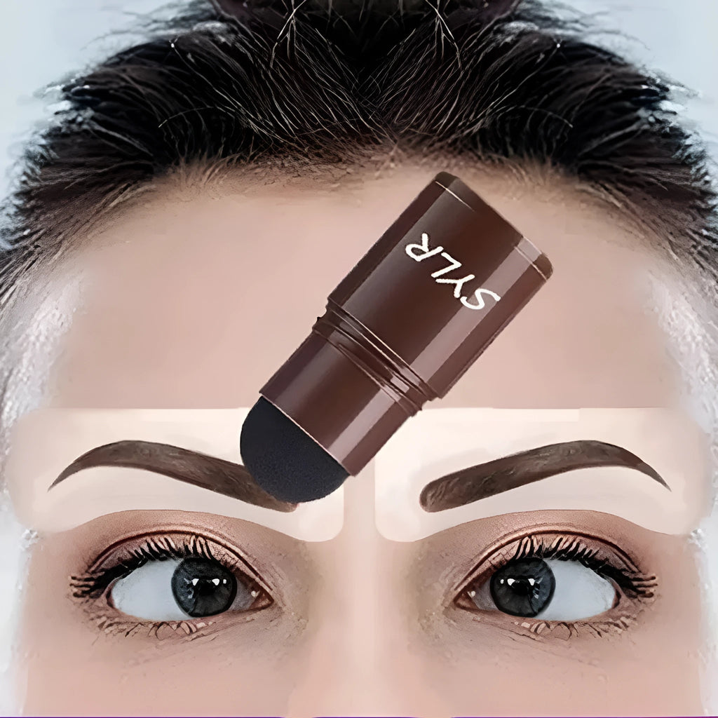 Professional eyebrow stamp kit with waterproof brown brow cream in 2g pot