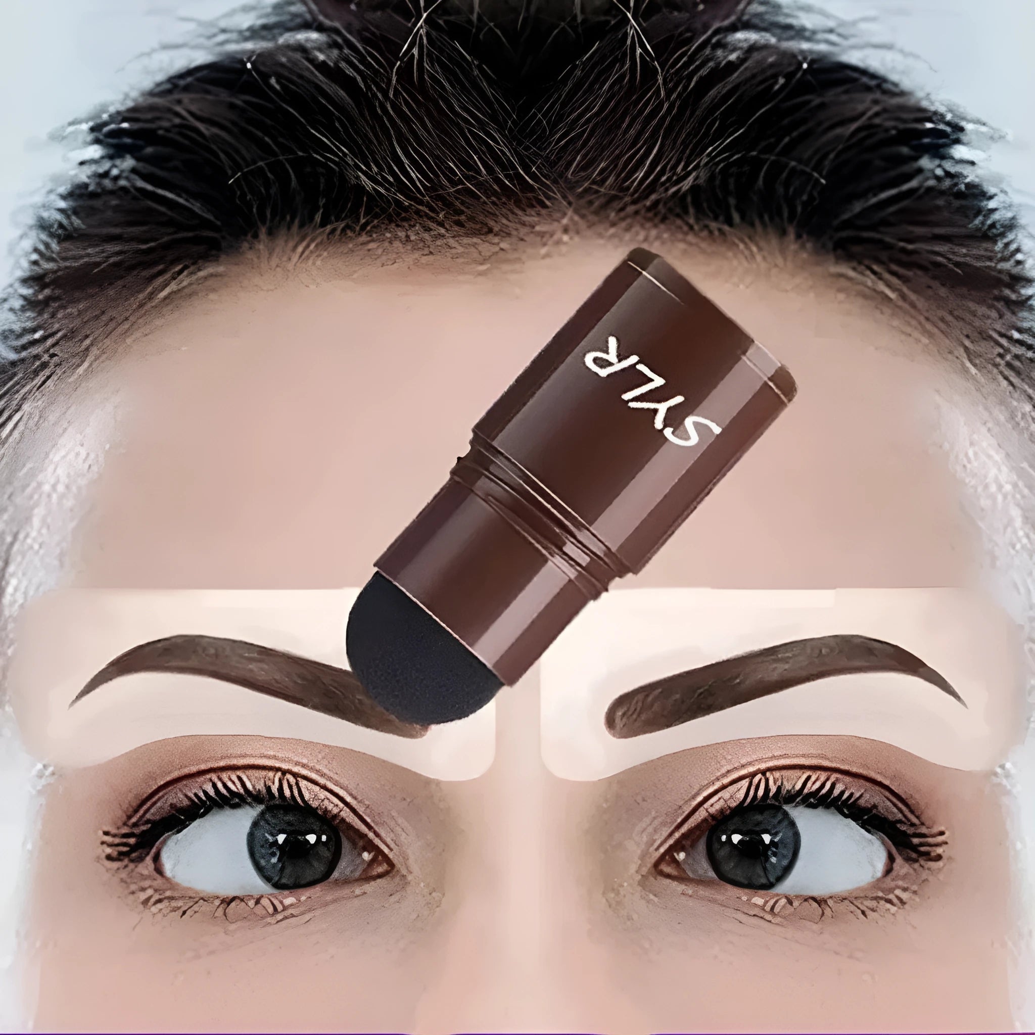 Professional eyebrow stamp kit with waterproof brown brow cream in 2g pot