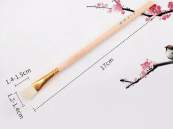 Wool painting brush with soft head for watercolour and oil painting, showing size options