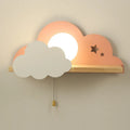 Glass cloud wall lamp in grey colour with E27 bulb holder for bedroom lighting