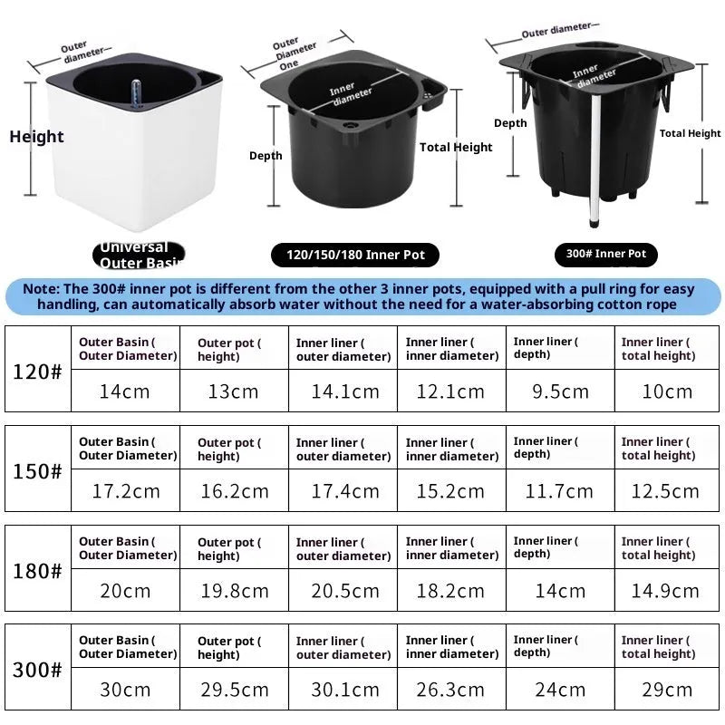 White plastic flowerpot cube lazy basin automatic water feeding for Scindapsus aureus bonsai 14cm size on desktop
