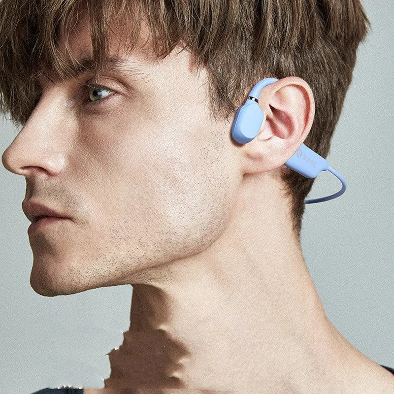 Bone conduction Bluetooth wireless headset in neck-hanging design for sports running